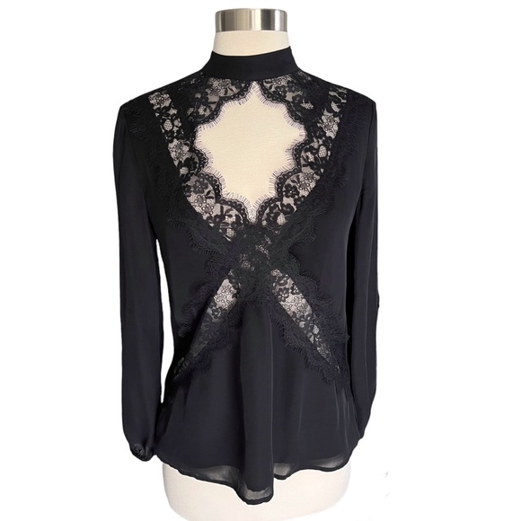 Cami NYC The Skylar Black Lace Long Sleeve Top Blouse XS - Picture 3 of 7